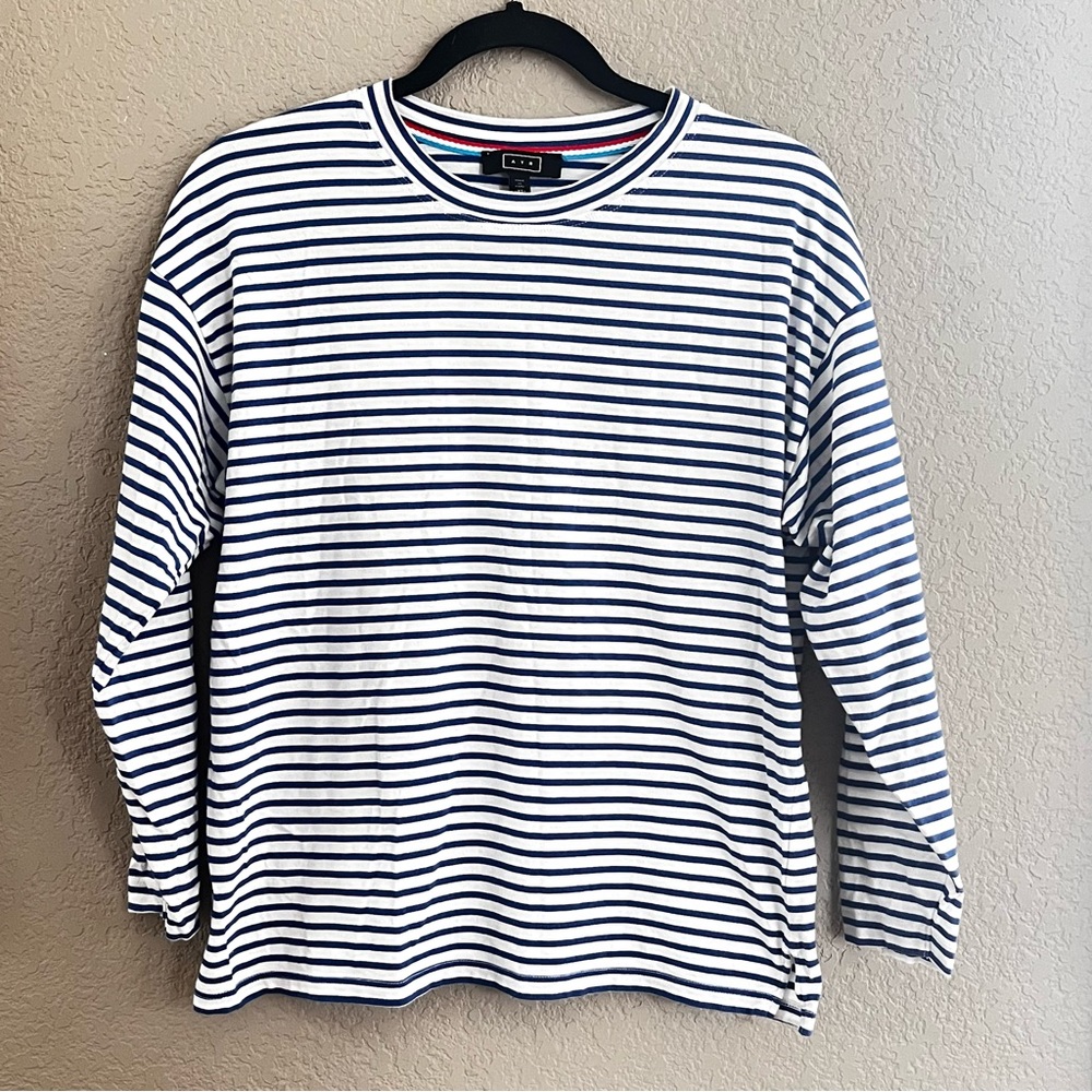 AYR Blue and White Striped Long Sleeve Tee - Picture 4 of 9